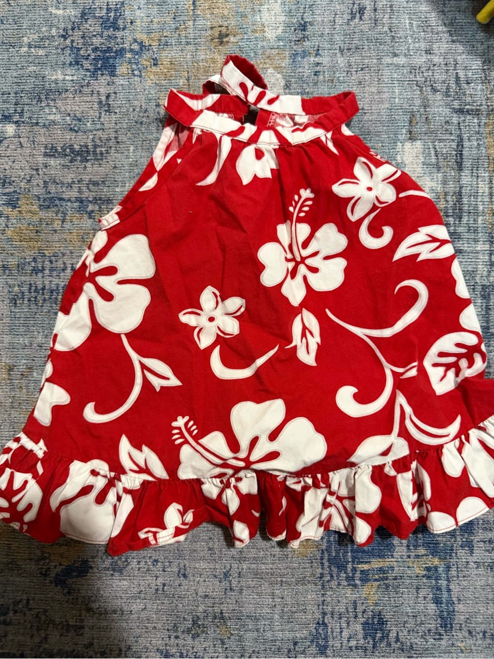 Red Floral Halter Kids dress